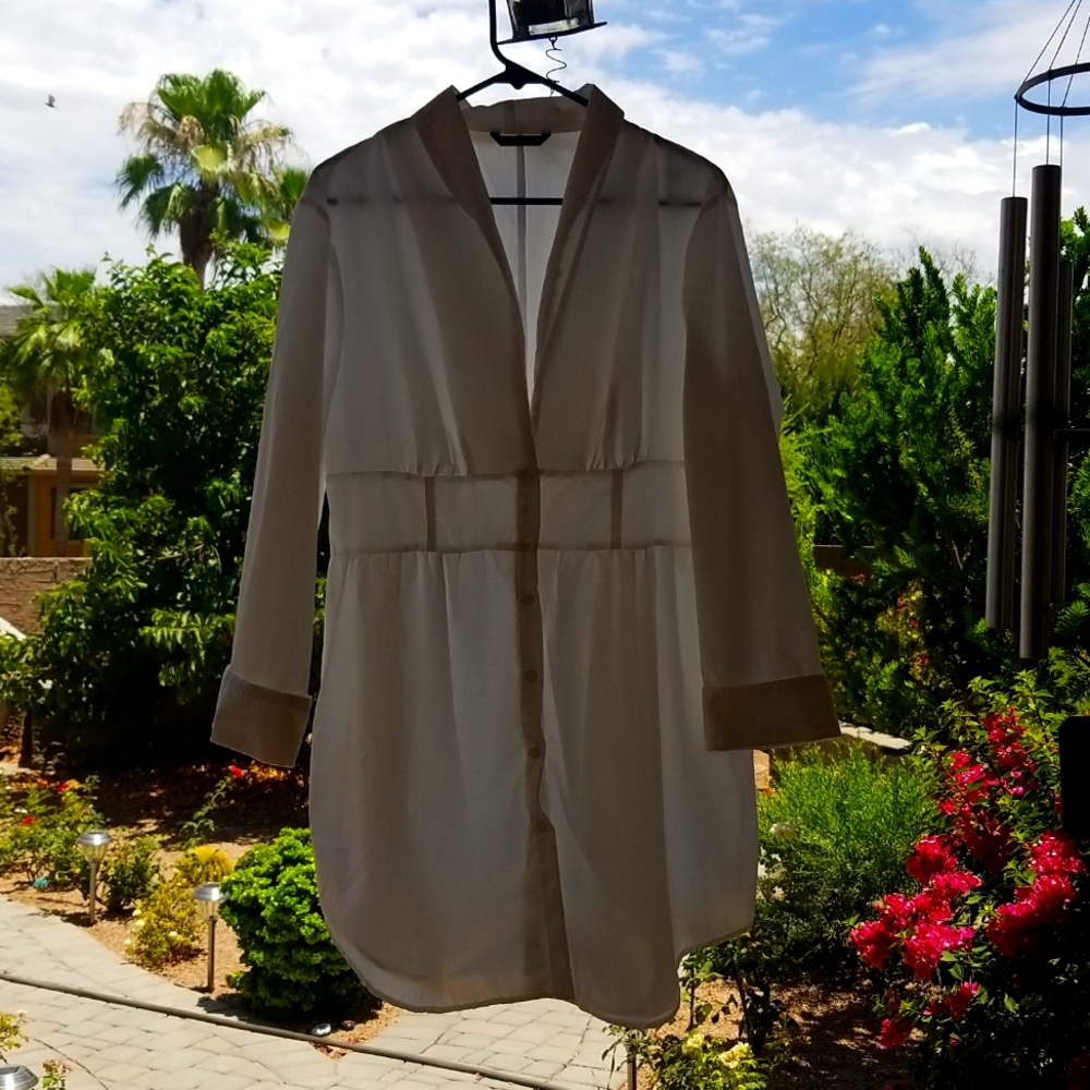 Shein Shirt Dress White 2XL